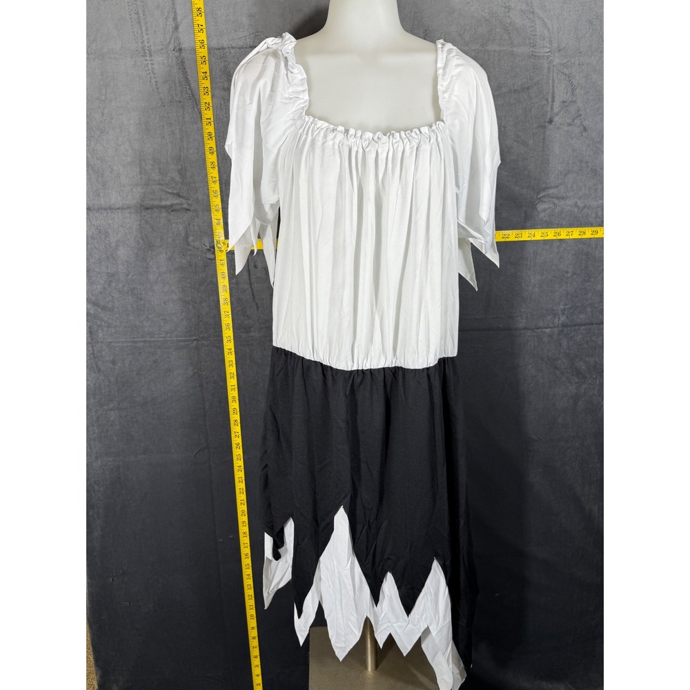 California Costume Collections Pirate Dress Womens Plus Size White Black Ruffled